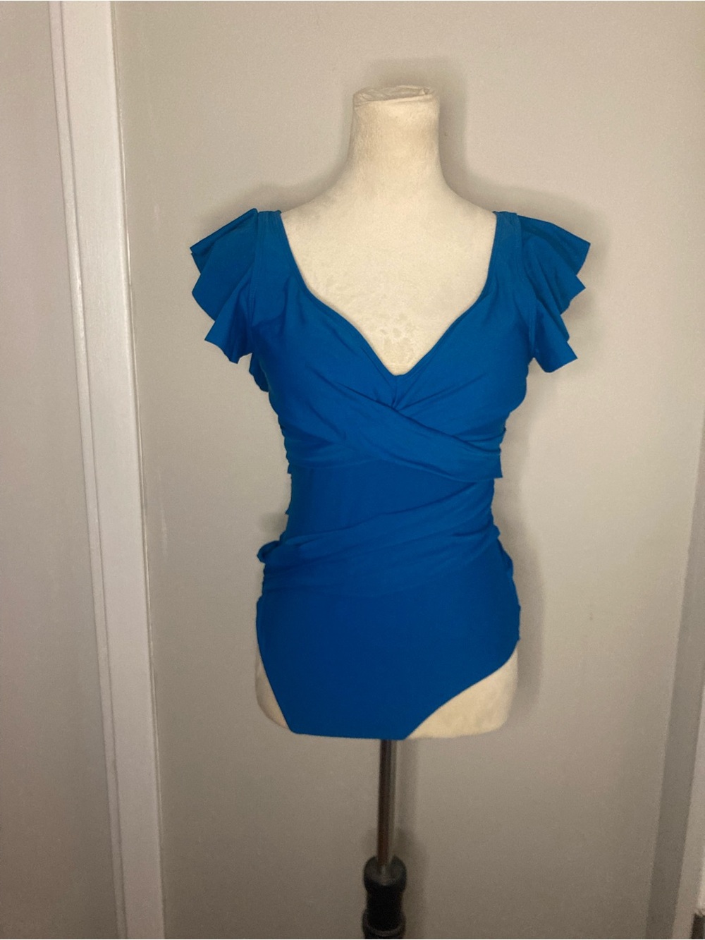 B2Prity Blue Ruffle Crisscross Swimsuit